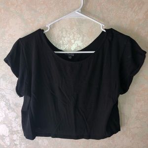 Charlotte Russe black crisscross back crop top